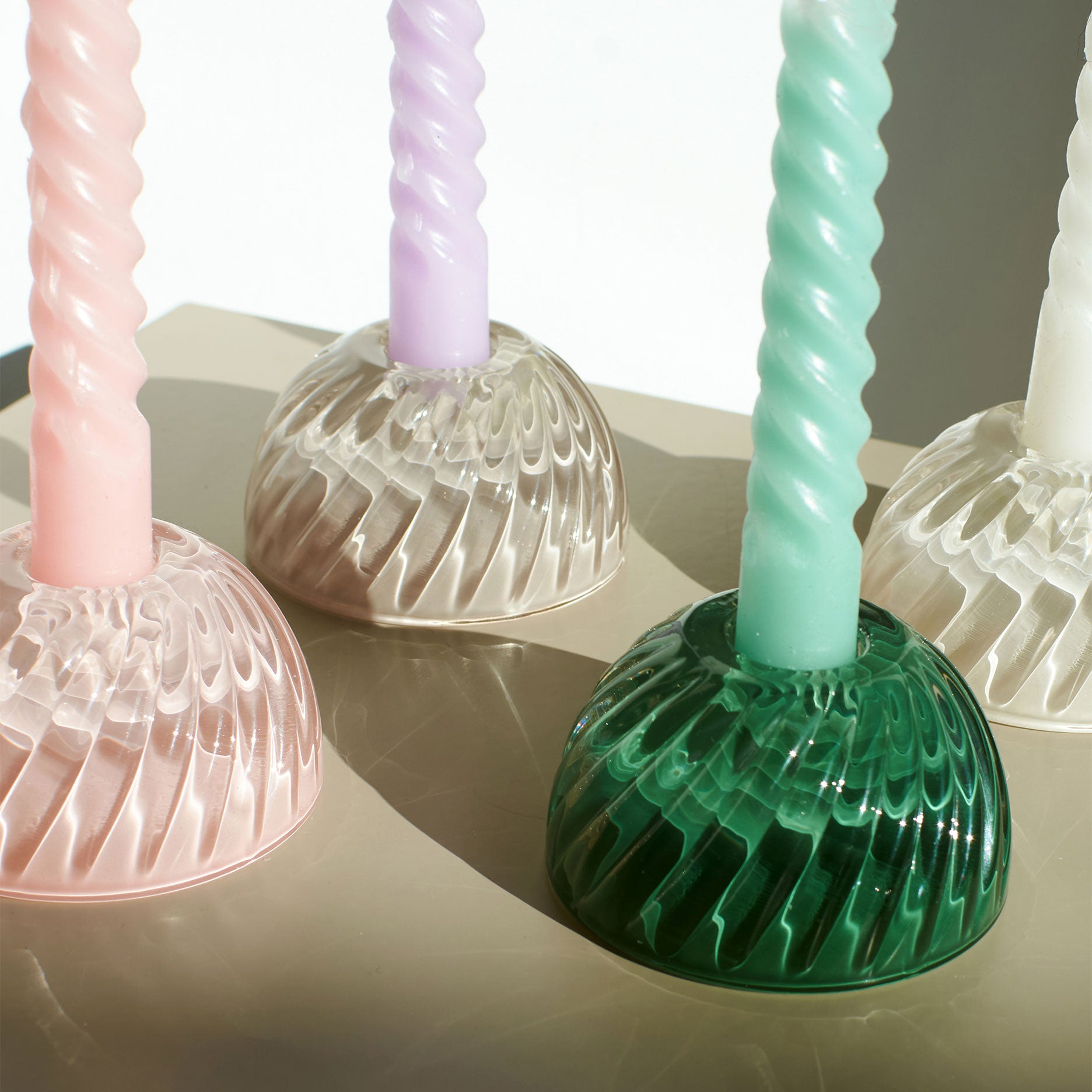 Turn glas lysestage